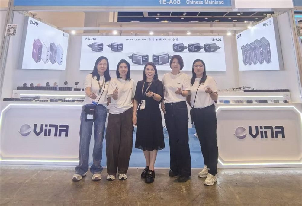 Vina exhibition team at HKTDC Hong Kong Electronics Fair booth 1E-A08, Hong Kong 2026